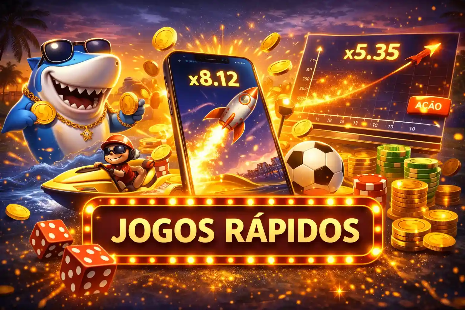 Jogo crash no celular com foguete, gráfico e moedas brilhantes